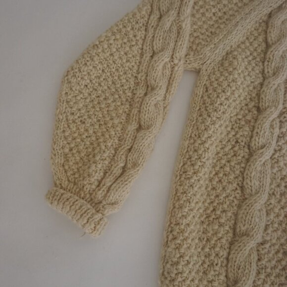 Vintage Yeti Cream Hand Knit Cable Knit Wool Crewneck Sweater XL - Picture 5 of 9